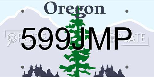 599JMP Oregon License Plate