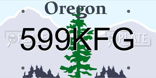599KFG Oregon License Plate