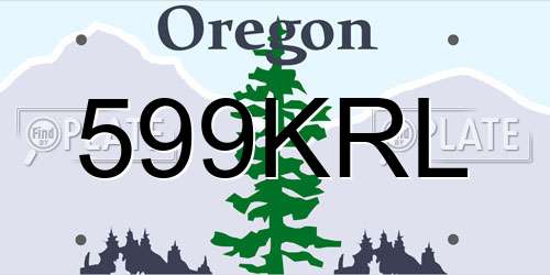 599KRL Oregon License Plate
