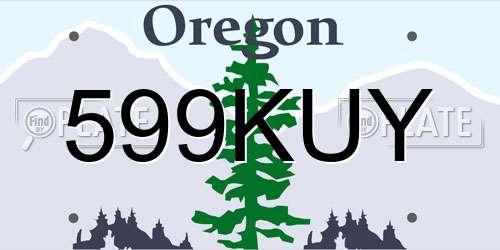 599KUY Oregon License Plate