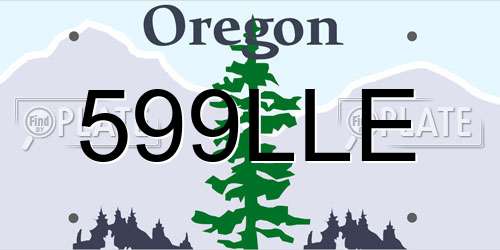 599LLE Oregon License Plate