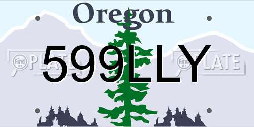 599LLY Oregon License Plate