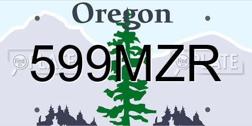 599MZR Oregon License Plate