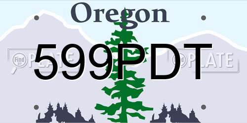 599PDT Oregon License Plate