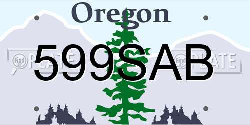 599SAB Oregon License Plate