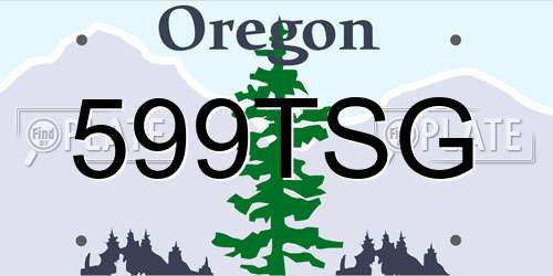 599TSG Oregon License Plate