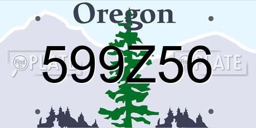 599Z56 Oregon License Plate