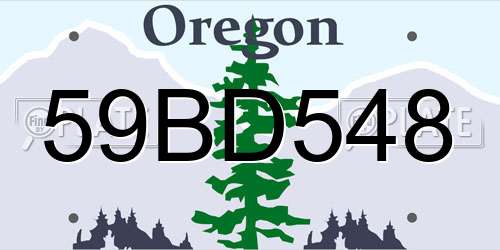 59BD548 Oregon License Plate