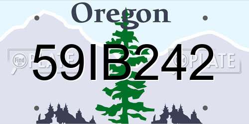 59IB242 Oregon License Plate