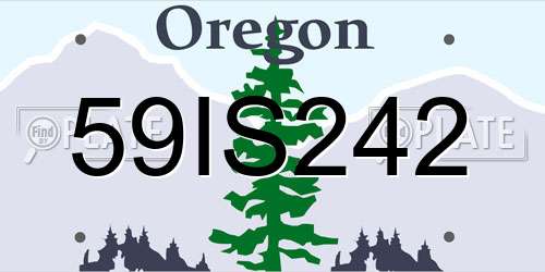 59IS242 Oregon License Plate