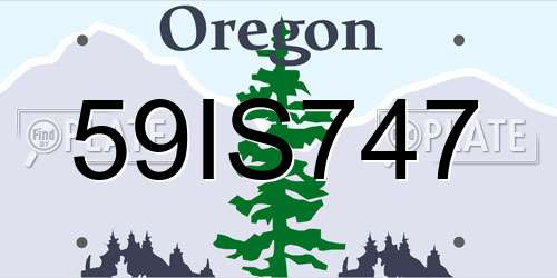 59IS747 Oregon License Plate