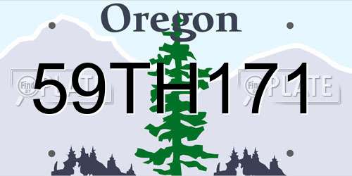 59TH171 Oregon License Plate