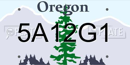 5A12G1 Oregon License Plate