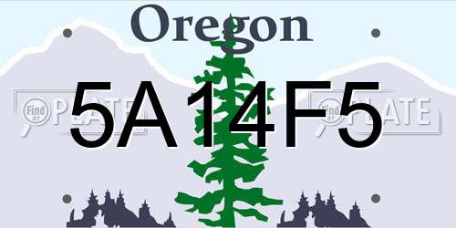 5A14F5 Oregon License Plate