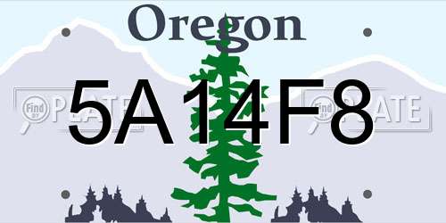 5A14F8 Oregon License Plate