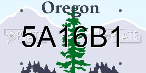 5A16B1 Oregon License Plate