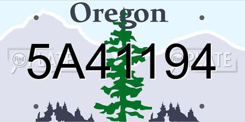 5A41194 Oregon License Plate