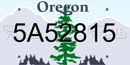 5A52815 Oregon License Plate