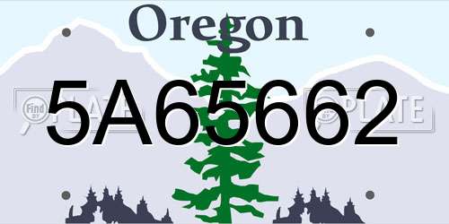 5A65662 Oregon License Plate