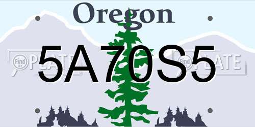 5A70S5 Oregon License Plate