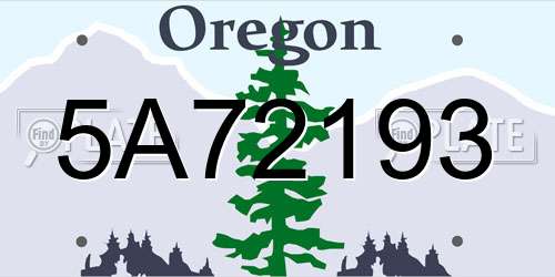 5A72193 Oregon License Plate