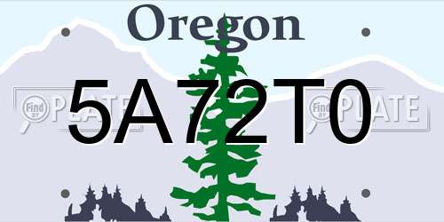 5A72T0 Oregon License Plate