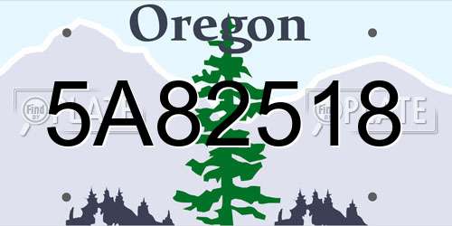 5A82518 Oregon License Plate