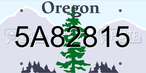5A82815 Oregon License Plate