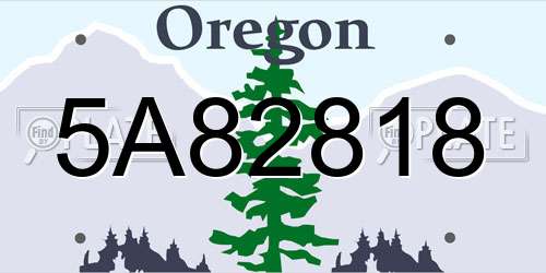 5A82818 Oregon License Plate