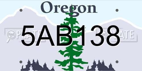 5AB138 Oregon License Plate