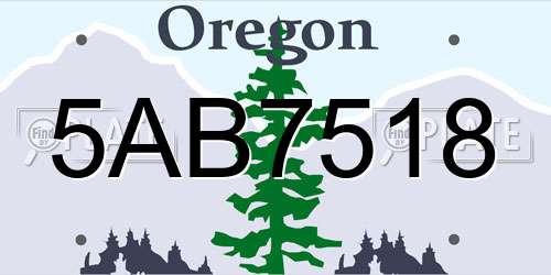 5AB7518 Oregon License Plate