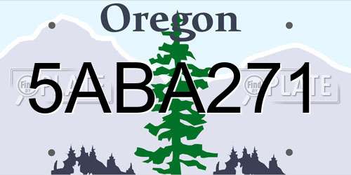 5ABA271 Oregon License Plate