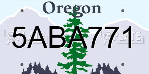 5ABA771 Oregon License Plate