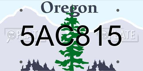 5AC815 Oregon License Plate