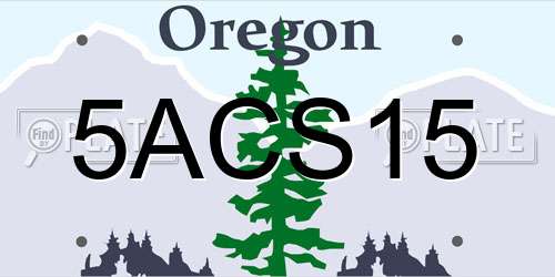 5ACS15 Oregon License Plate