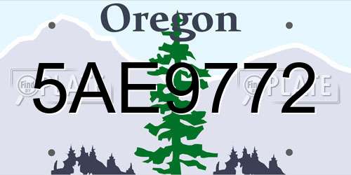 5AE9772 Oregon License Plate