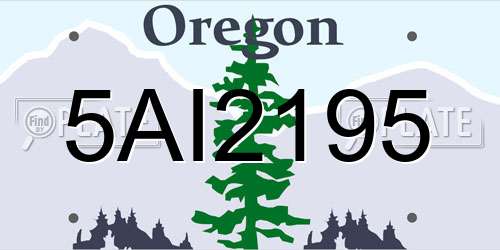 5AI2195 Oregon License Plate