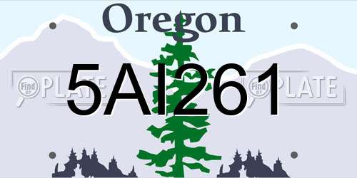 5AI261 Oregon License Plate