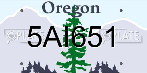 5AI651 Oregon License Plate