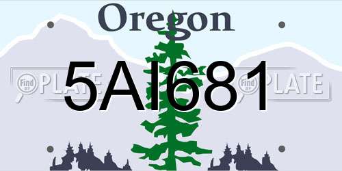 5AI681 Oregon License Plate