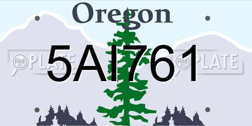 5AI761 Oregon License Plate