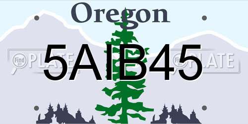 5AIB45 Oregon License Plate