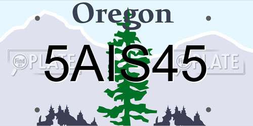 5AIS45 Oregon License Plate