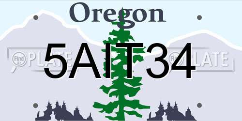 5AIT34 Oregon License Plate