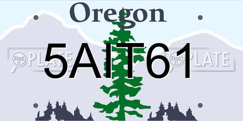 5AIT61 Oregon License Plate