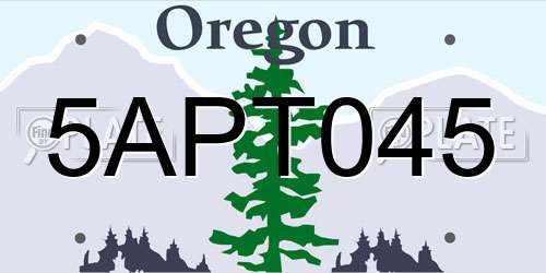 5APT045 Oregon License Plate