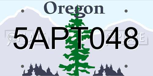 5APT048 Oregon License Plate