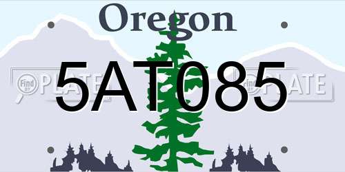 5AT085 Oregon License Plate
