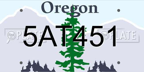 5AT451 Oregon License Plate