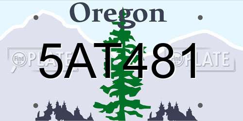 5AT481 Oregon License Plate